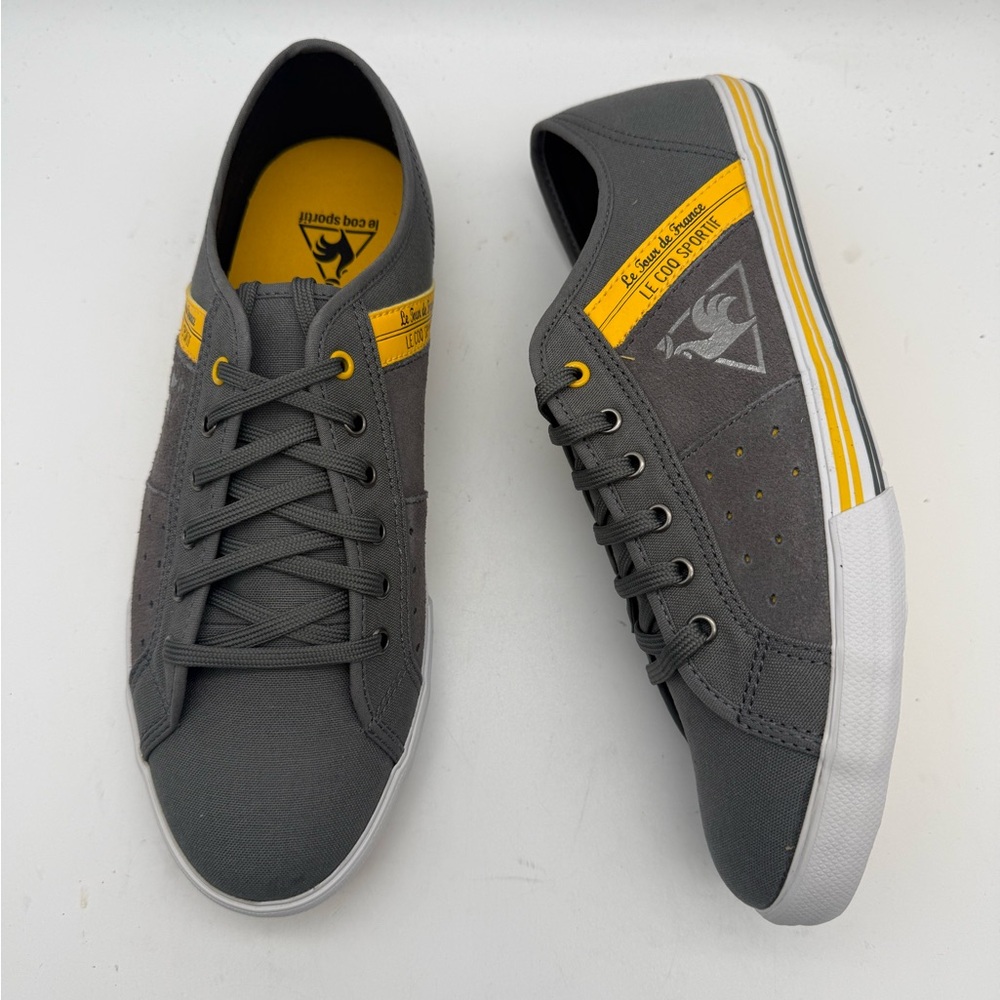 BRAND NEW Le Coq Sportif Saint Malo Retro Sneakers Canvas Gray Sz 10 US 43 EU - Picture 4 of 7